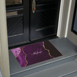 monogrammen goud en paarse agate deurmat
