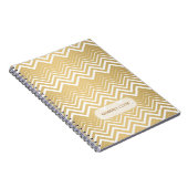 Monogrammen goud en witte zigzag Chevron Notitieboek (Rechterzijde)