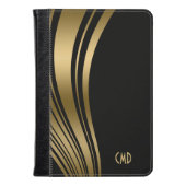 Monogrammen goud en zwarte witte strepen kindle case (Voorkant gesloten)