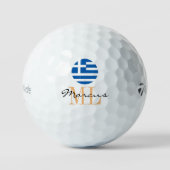 Monogrammen Griekse vlag & Griekse Golfballs Golfballen (Voorkant)