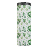 Monogrammen groen verlof botanische thuisdecor thermosbeker (Achterkant)