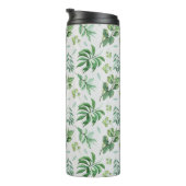 Monogrammen groen verlof botanische thuisdecor thermosbeker (Geroteerd rechts)