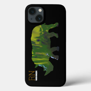monogrammen groene rhino Case-Mate iPhone case