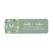 Monogrammen groene Waterverf Eucalyptus Botanisch Etiket (Voorkant)