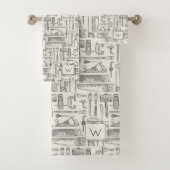 Monogrammen  handgereedschappen Patrooncartridge Bad Handdoek (Insitu)