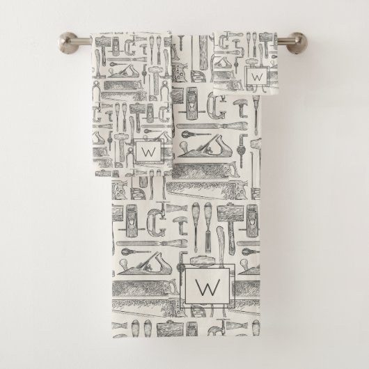 Monogrammen handgereedschappen Patrooncartridge Bad Handdoek (Insitu)