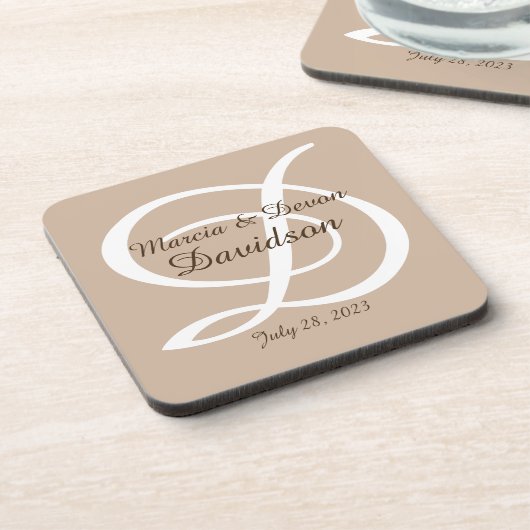 Monogrammen, harde onderzetters van kunststof (Linkerzijde)