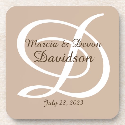 Monogrammen, harde onderzetters van kunststof (Voorkant)