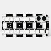 Monogrammen hedendaagse zwarte en witte vierkantje Case-Mate iPhone case (Achterkant (horizontaal))