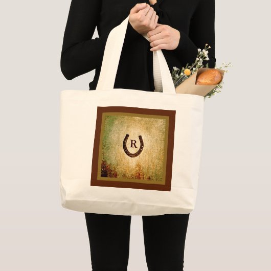 Monogrammen Hoefijzer Grote Tote Bag (Voorkant (product))
