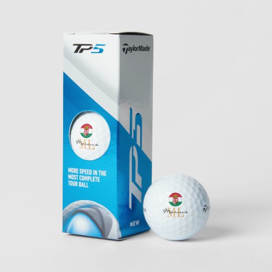 Monogrammen Hongaarse vlag, Emblem & Hongarije Golfballen (Verpakking)