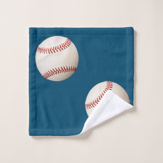 Monogrammen: honkbalblauwe badkamer bad handdoek (Wasdoekje)