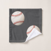 Monogrammen: honkbalblauwe badkamerknuppel bad handdoek (Wasdoekje)