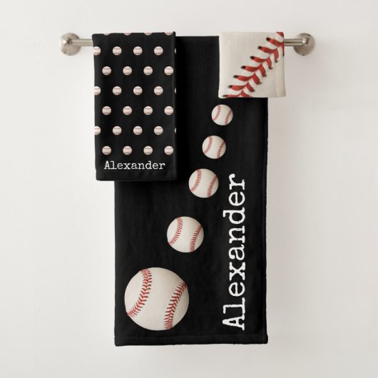 Monogrammen: honkbalsport bad handdoek (Insitu)