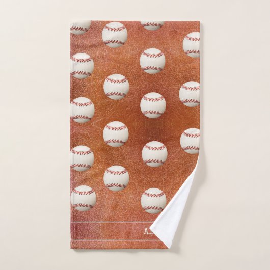 Monogrammen: honkbalsportbadkamer bad handdoek (Handdoek)