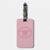Monogrammen in roze-Één Initiaal+Address/2 Sided Bagagelabel (Achterkant verticaal)