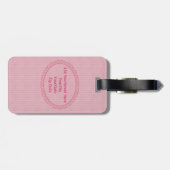Monogrammen in roze-Één Initiaal+Address/2 Sided Bagagelabel (Achterkant horizontaal)