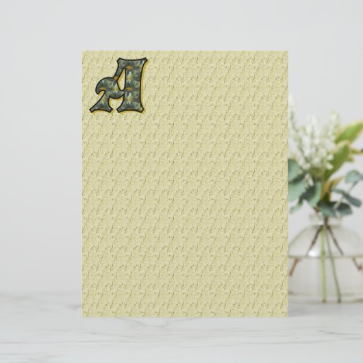 Monogrammen Initiaal A Daisies Stationery (Staand voorkant)