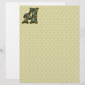 Monogrammen Initiaal A Daisies Stationery (Voorkant / Achterkant)
