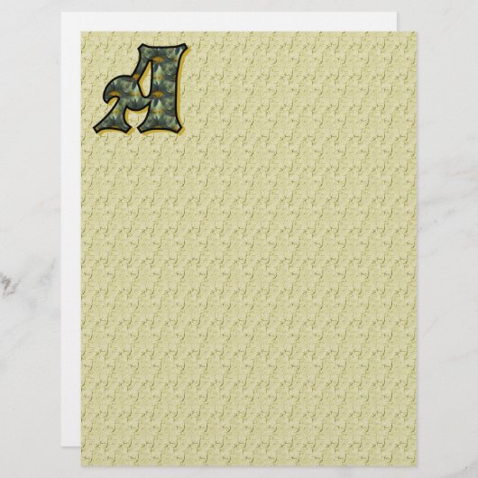Monogrammen Initiaal A Daisies Stationery (Voorkant / Achterkant)