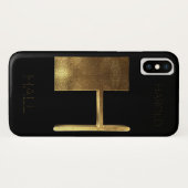 Monogrammen Initiaal H Zwart goud Case-Mate iPhone Case (Achterkant (horizontaal))