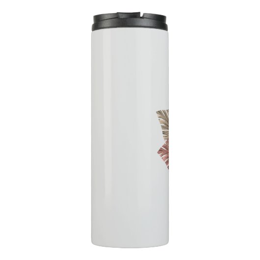 Monogrammen Initiaal K Roze Boho Floral Thermosbeker (Achterkant)