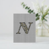 Monogrammen Initiaal N Hydrangea Floral Briefkaart (Staand voorkant)