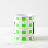 Monogrammen Initiaal Neon Green Tile Patronen Whit Koffiemok (Center)