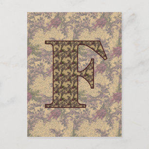 Monogrammen Initiaal van Elegant Floral Briefkaart