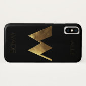 Monogrammen Initiaal W Black Gold Case-Mate iPhone Case (Achterkant (horizontaal))