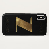 Monogrammen Initiaal Z Black Gold Case-Mate iPhone Case (Achterkant (horizontaal))