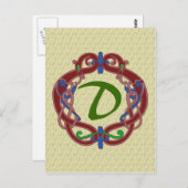 Monogrammen Initialen Celtic Design Briefkaart (Voorkant / Achterkant)
