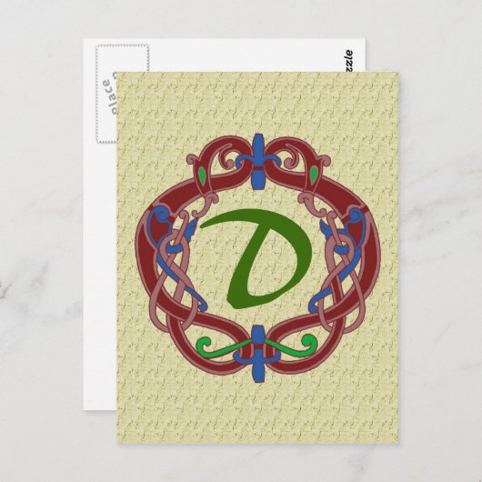 Monogrammen Initialen Celtic Design Briefkaart (Voorkant / Achterkant)