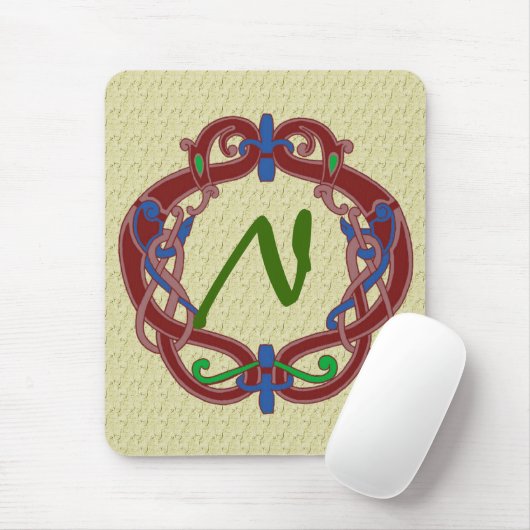 Monogrammen Initialen Celtic Design Mousepad Muismat (Met muis)