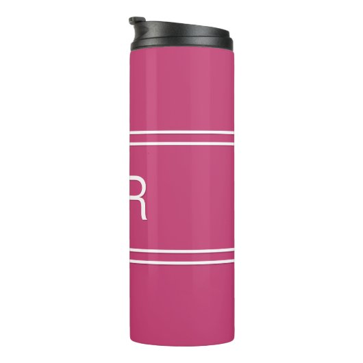 Monogrammen Initialen Drinkware Chic Girly Hot Pin Thermosbeker (Geroteerd rechts)