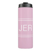 Monogrammen Initialen Drinkware Chic Girly Pink Thermosbeker (Voorkant)