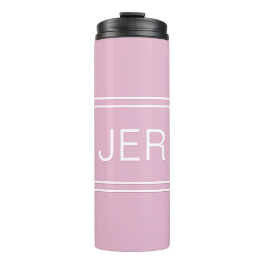 Monogrammen Initialen Drinkware Chic Girly Pink Thermosbeker (Voorkant)