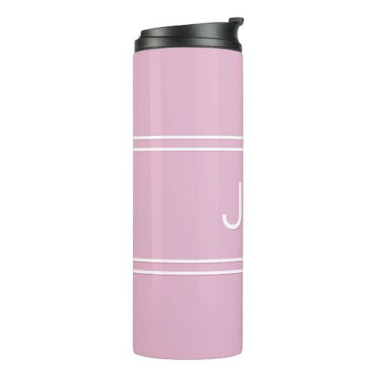 Monogrammen Initialen Drinkware Chic Girly Pink Thermosbeker (Gedraaid links)