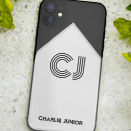 Monogrammen initialen Minimalistisch zwart en grij Case-Mate iPhone Case