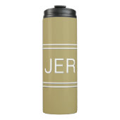Monogrammen Initialen Reis Drinkware Gold White Thermosbeker (Voorkant)