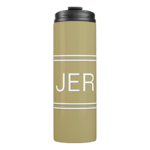 Monogrammen Initialen Reis Drinkware Gold White Thermosbeker