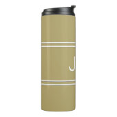 Monogrammen Initialen Reis Drinkware Gold White Thermosbeker (Gedraaid links)