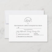 Monogrammen katholiek RSVP kaartje (Voorkant)