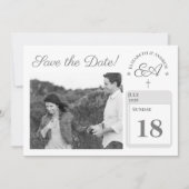 Monogrammen katholiek save the date (Voorkant)