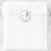 Monogrammen katholieke duif & waterslaafs ronde sticker (Tas)