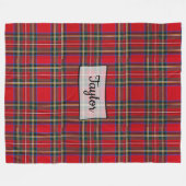 Monogrammen kerstrode, geplatte rugleuning fleece deken (Voorkant (Horizontaal))