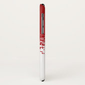 Monogrammen kerstrode witte sneeuwvlokken Case-Mate iPhone case (Achterkant/links)