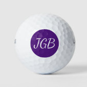 Monogrammen Kies uw kleurenachtergrond Golfballen (Voorkant)