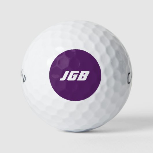 Monogrammen Kies uw kleurenachtergrond Golfballen (Voorkant)