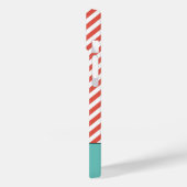 Monogrammen kleurrijk gestreepte patroon Rood en b Case-Mate iPhone Case (Achterkant / Links)